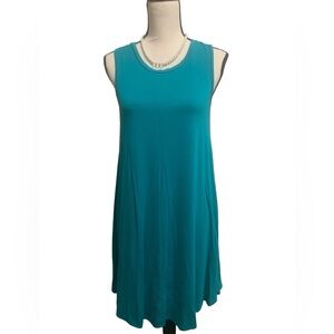 Cupio Like new teal sleeveless cotton stretch dress sz S